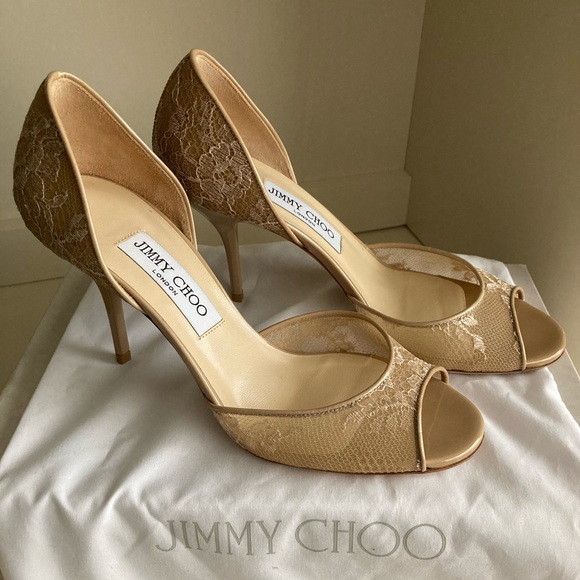 Jimmy Choo Lien Lace d’Orsay Pump, Nude - Picture 5 of 8